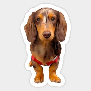 Brown Lonely Dog Sticker